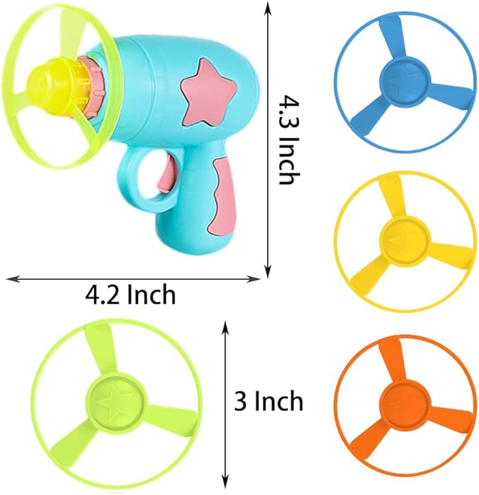 Flying Propeller Gun Cat Toy – 30ft Zoom-Chase Launcher with 16 Disks & 4 Guns | Best Interactive Cat Toy for Indoor Cats