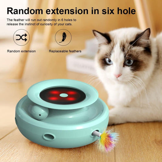 Orsda 2-in-1 Interactive Cat Toy – Smart LED Feather Spinner with Auto Timer & Dual Power | Best Electronic Cat Toy for Indoor Cats