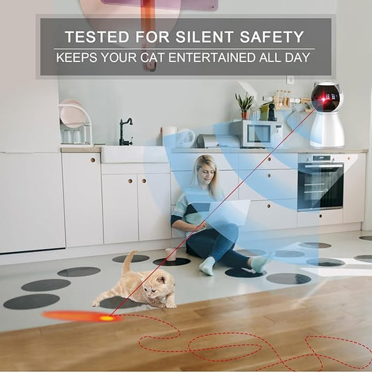 Automatic Laser Cat Toy with USB-C Rechargeable Motion Sensor – Best Interactive Laser Toy for Indoor Cats, Kittens & Multi-Cat Homes