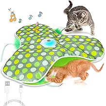 Automatic Feather Cat Toy – Touch-Activated USB Cat Toy with 3 Play Modes & Extra Feather Wand | Best Interactive Cat Toy for Indoor Cats