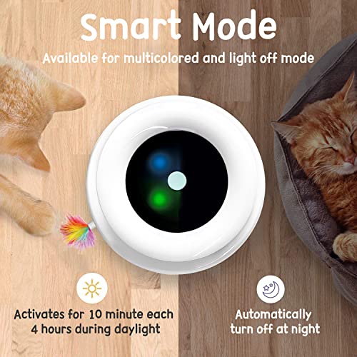 Orsda 2-in-1 Interactive Cat Toy – Smart LED Feather Spinner with Auto Timer & Dual Power | Best Electronic Cat Toy for Indoor Cats