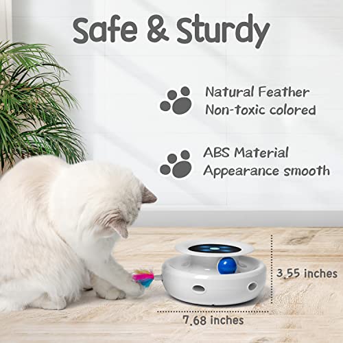 Orsda 2-in-1 Interactive Cat Toy – Smart LED Feather Spinner with Auto Timer & Dual Power | Best Electronic Cat Toy for Indoor Cats