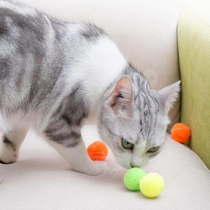 Cat Toy Launcher Gun – 30pc Pom Pom Ball Cat Toys with Soft Shooting Blaster | Best Cat Shooting Gun Toy for Indoor Cats & Kittens