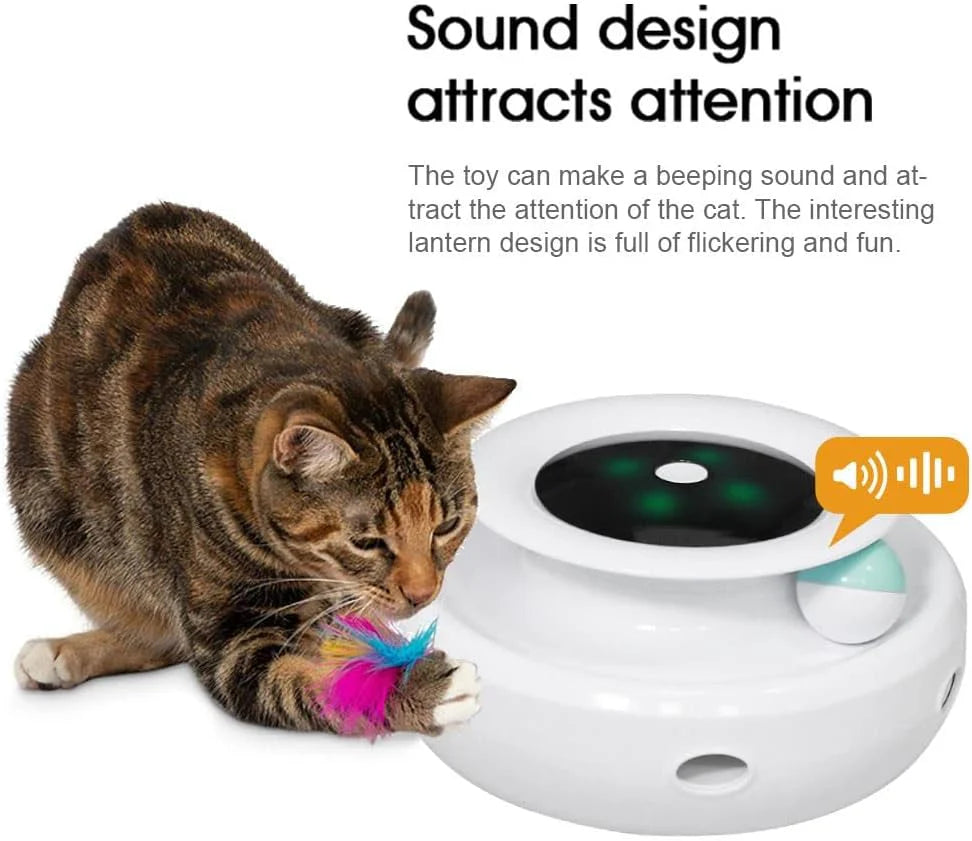 Orsda 2-in-1 Interactive Cat Toy – Smart LED Feather Spinner with Auto Timer & Dual Power | Best Electronic Cat Toy for Indoor Cats
